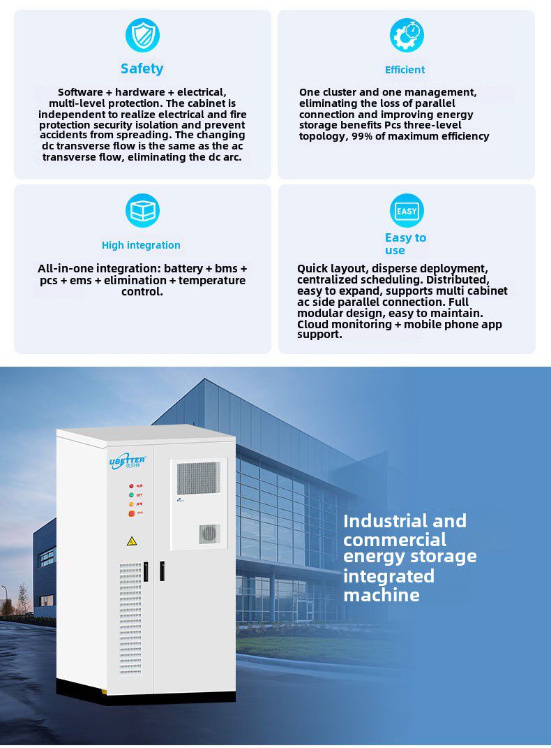 All-In-One 100kwh Solar Photovoltaic Energy Storage System Easy Installation Industrial Commercial Lithium Iron Lifepo4